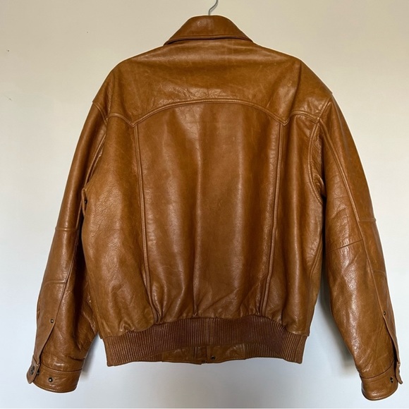 SOLD***Brown genuine leather bomber - Picture 2 of 3
